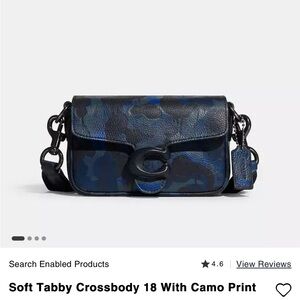Coach Soft Tabby Crossbody 18 in Blue and Black Camo
